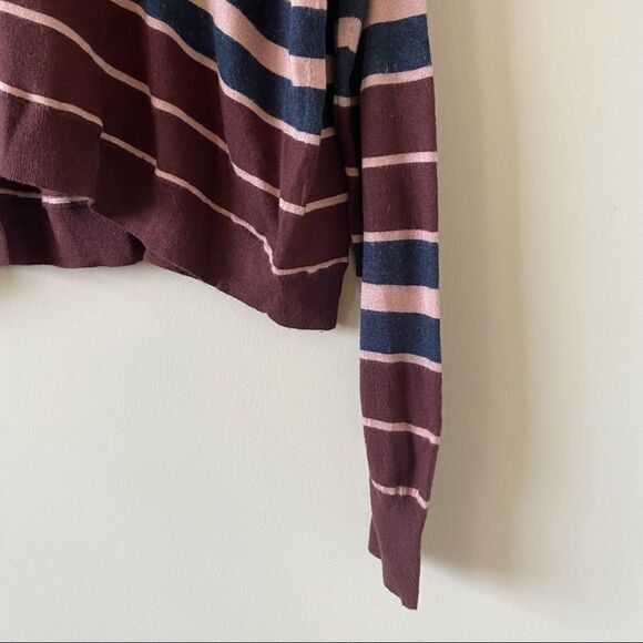 Joie-stripped Crop Long Sleeve Lightweight Sweater - Picture 7 of 8